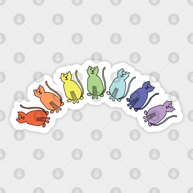 Pale Cats Rainbow Sticker by ellenhenryart